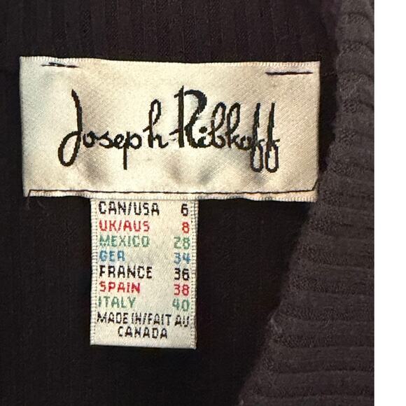 Women's Joseph Ribkoff Black Long Classic Zip Front Sweater Jacket Size US 6 - Picture 4 of 4